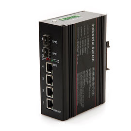 Industrial fiber Ethernet switch POE 2 gigabit fiber port 4 10 / 100 / 1000M RJ45