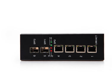 Industrial fiber Ethernet switch POE 2 gigabit fiber port 4 10 / 100 / 1000M RJ45