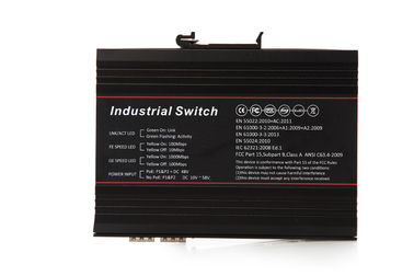 Industrial fiber Ethernet switch POE 2 gigabit fiber port 4 10 / 100 / 1000M RJ45