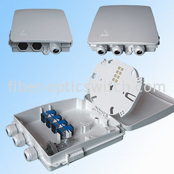 Indoor 8 Cores Ftth Terminal Box Fiber Optic Wall Mounting With Plc Splitter / Pigtail And Adapters
