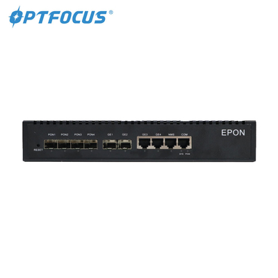 พอร์ต 1G / 10G GPON EPON OLT ระยะการส่งข้อมูล 20 กม. 300 มม. * 440 มม. * 45 มม. ขนาด